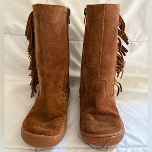 LIVIE & LUCA Brown Suede Fringe Boots size 12